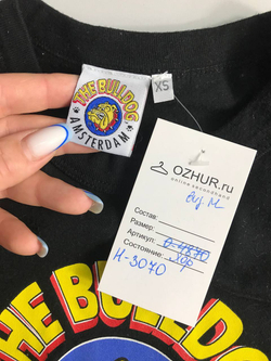 Футболка с ярким принтом, маркировка XS, визуально на 42 размер