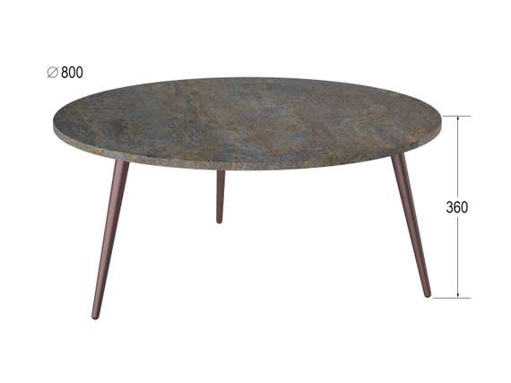 Стол журнальный Рикон гранж/винный металлик