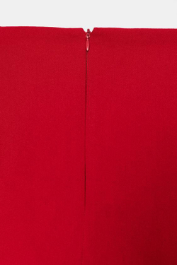 ZARA ЮБКА МИДИ CAPA ZW COLLECTION, КРАСНЫЙ