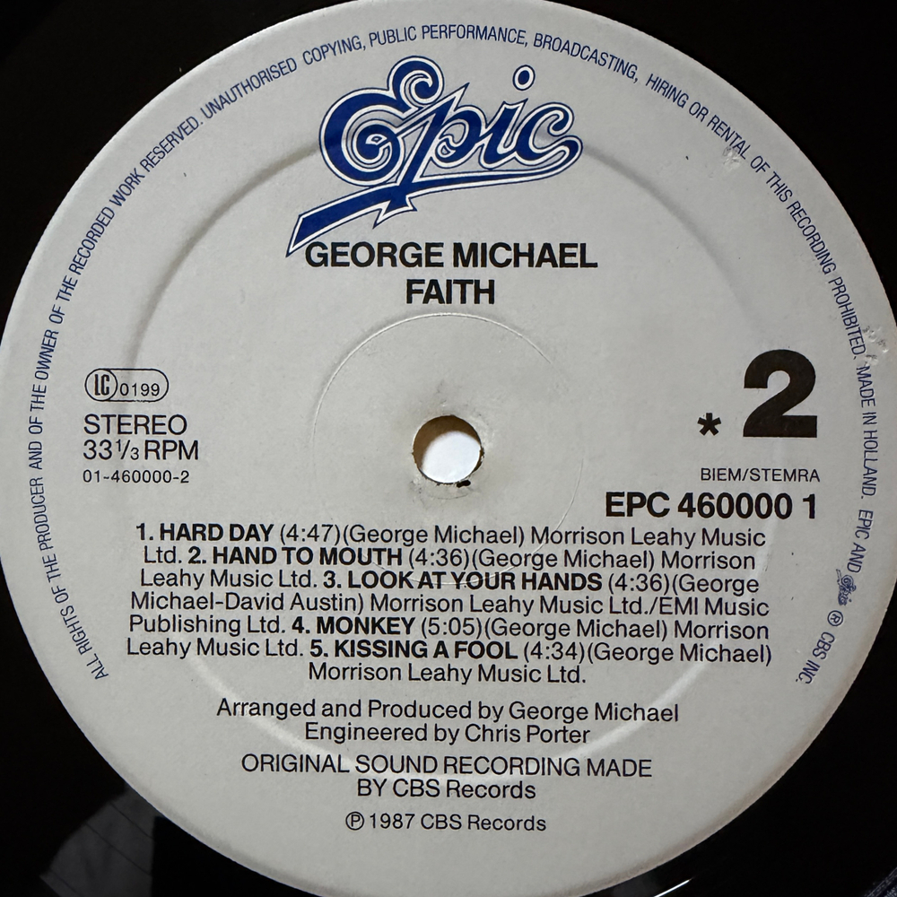 George Michael - Faith (Голландия 1987г.)