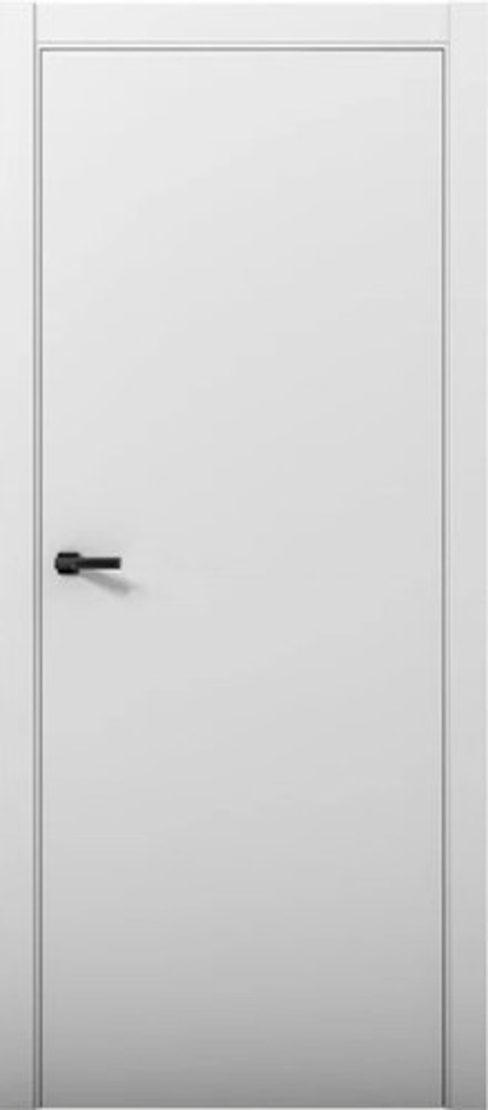 Межкомнатная дверь Turen Becker Fox 0 (черная алюминиевая кромка, черный замок Apecs) Светло-серый