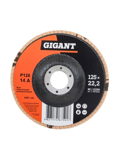 Круг лепестковый торцевой 125x22,2 10 шт Gigant GRF-120-10