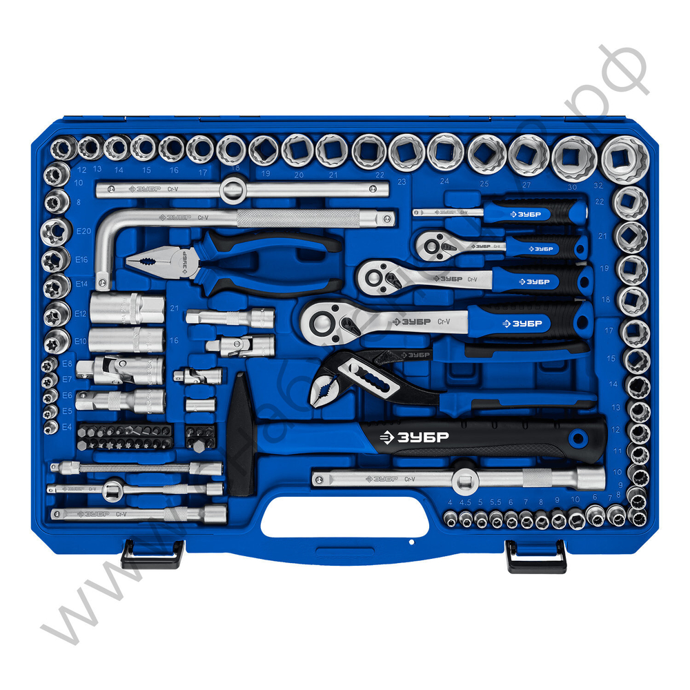 ЗУБР Универсал-142, 142 предм., (1/2″+ 3/8″+ 1/4″), универсальный набор инструмента, Профессионал (27670-H142)