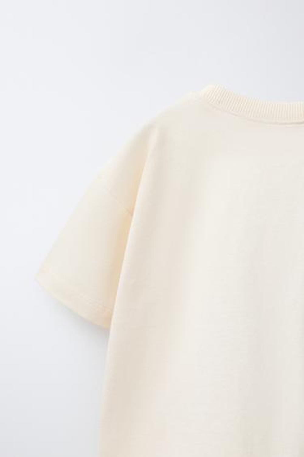 ZARA ФУТБОЛКА С МОТОПРИНТОМ, ЭКРЮ