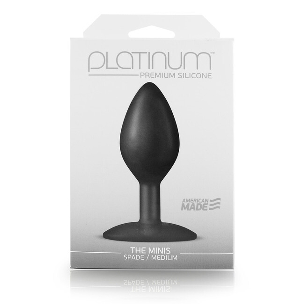 Черная анальная пробка из силикона The Minis Spade средняя (Цвет: черный)
