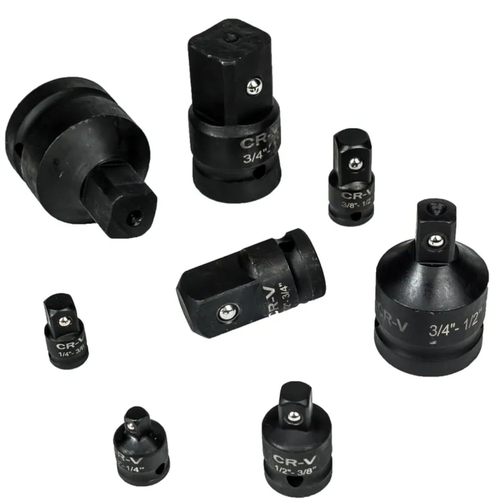 Набор ударных адаптеров и редукторов, 8 шт., переходники для розеток 1/4, 3/8, 1/2, 3/4, 1 дюйм, инструмент для ремонта