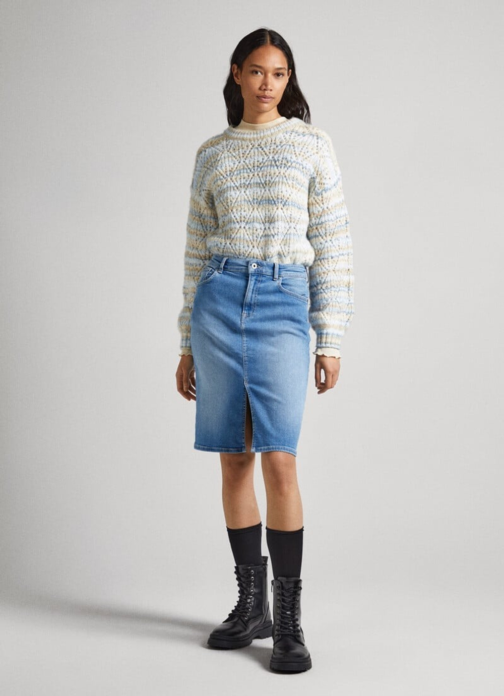 Джемпер женский PEPE JEANS STRIPED PERKINS COLLAR KNIT