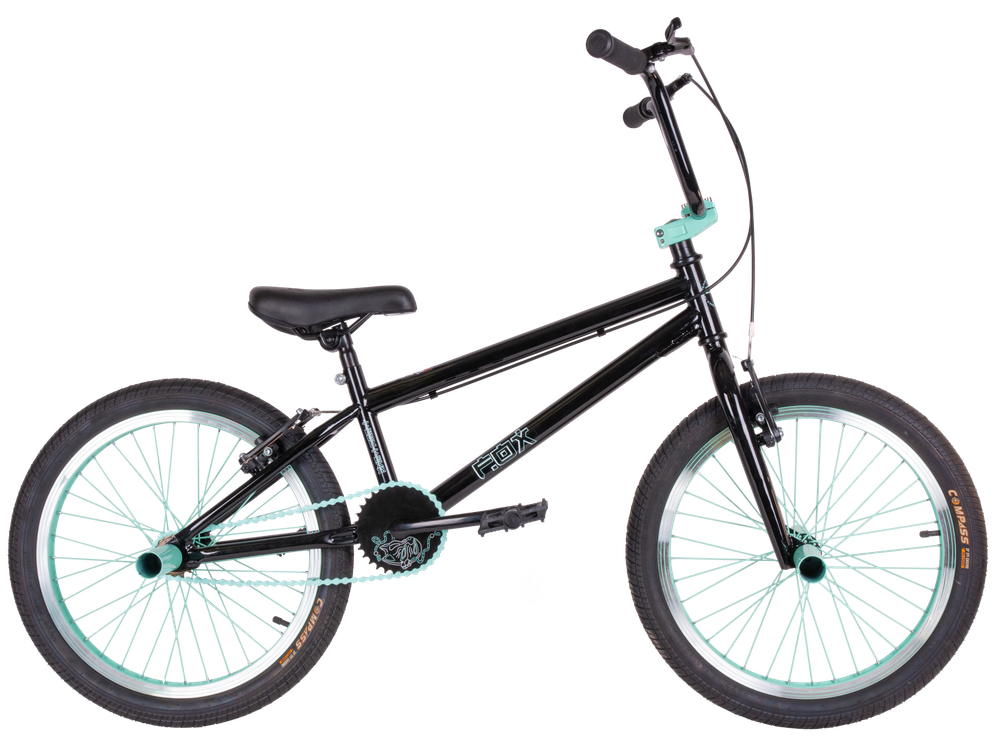 Велосипед BMX Tech Team Fox 20" 2023 черно-бирюзовый