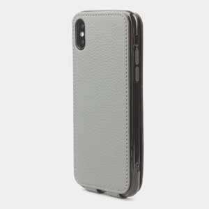 Чехол для iPhone X/XS из натуральной кожи теленка, cтального цвета