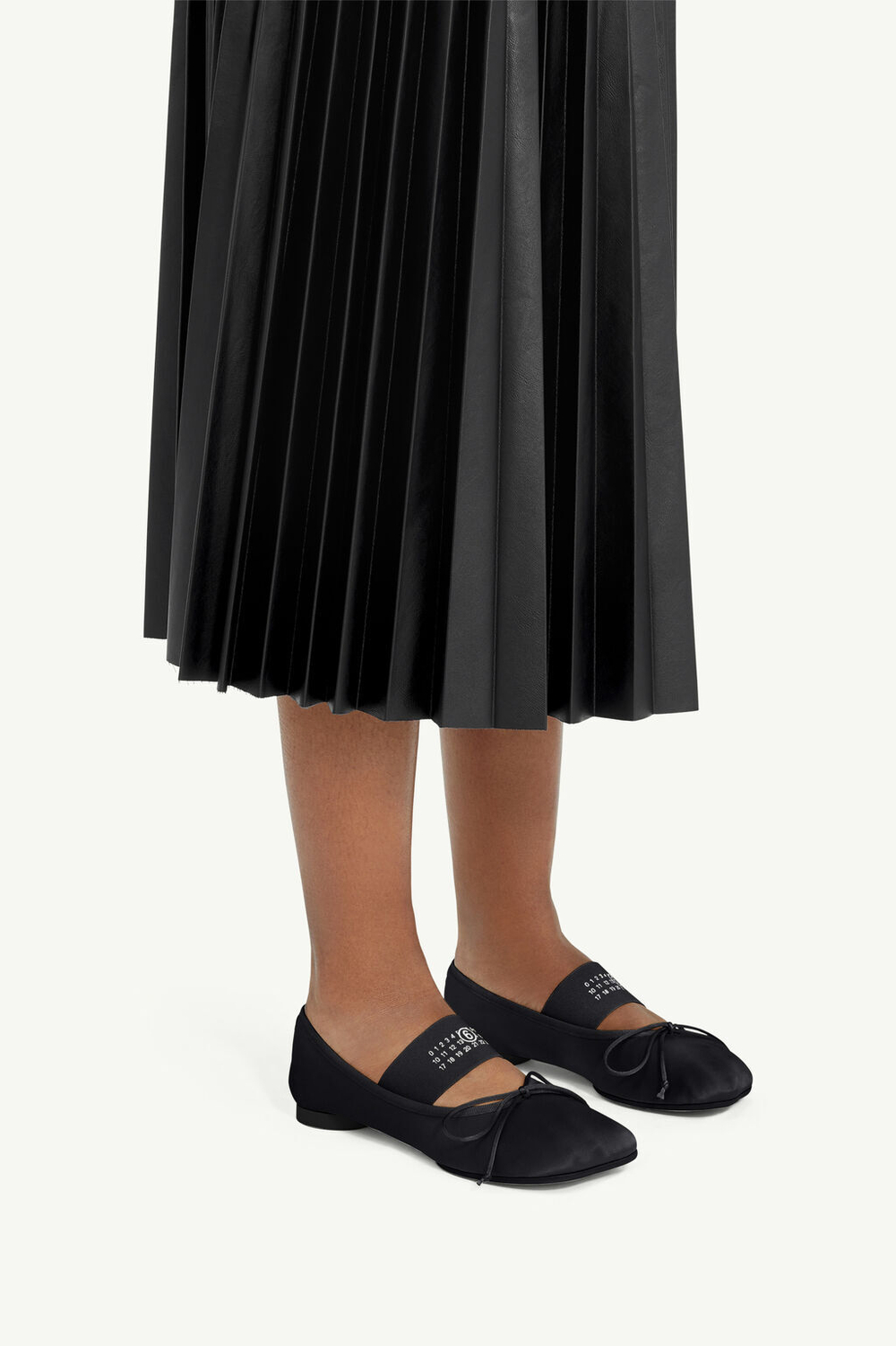 MM6 MAISON MARGIELA БАЛЕТКИ ТЕКСТИЛЬНЫЕ ANATOMIC ЧЕРНЫЕ