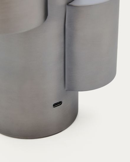 Переносная настольная лампа Adrina из темно-серого металла