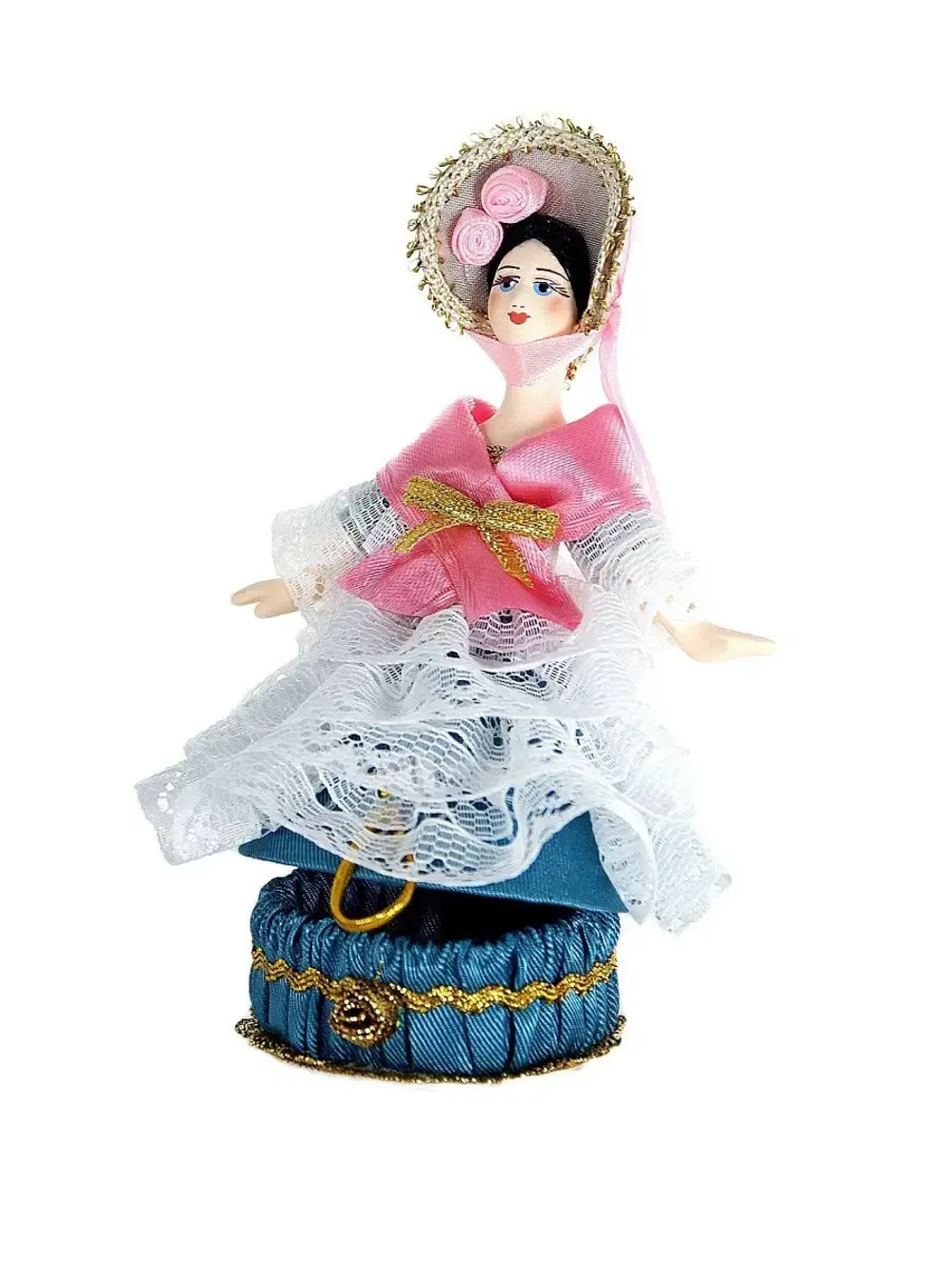 Барышня в летнем  наряде. Кукла-шкатулка