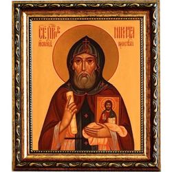 Никита Константинопольский преподобный исповедник. Икона на холсте.
