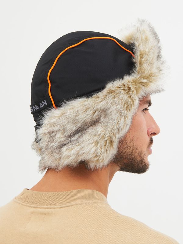 Шапка ушанка зимняя Siberia ткань Breathable цвет Хаки/Черный иск. мех Волк