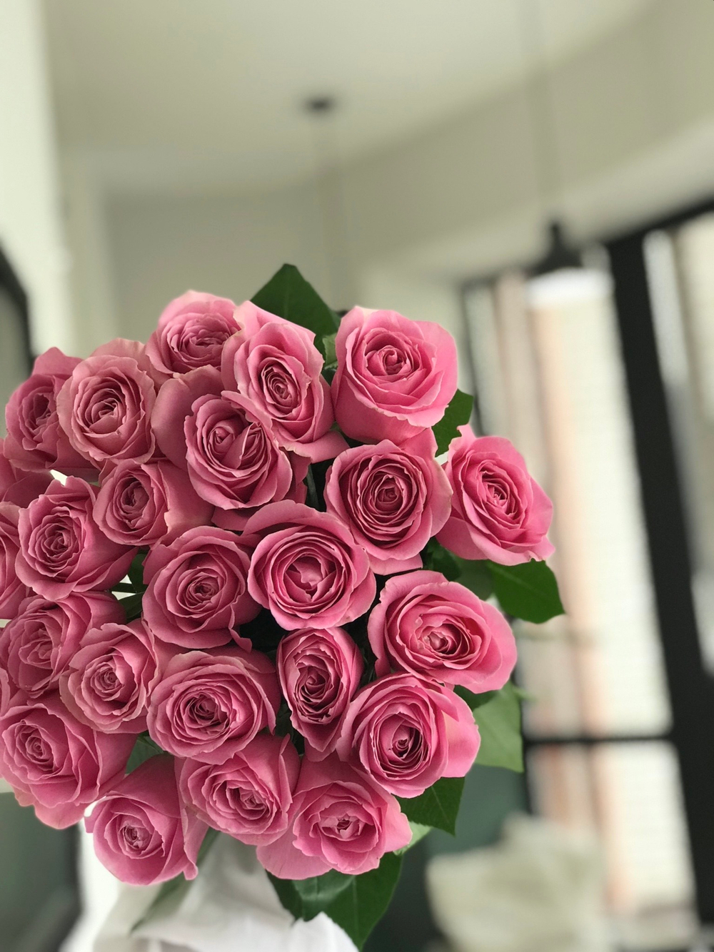 Букет из розовой розы (50см) 25 шт под ленту