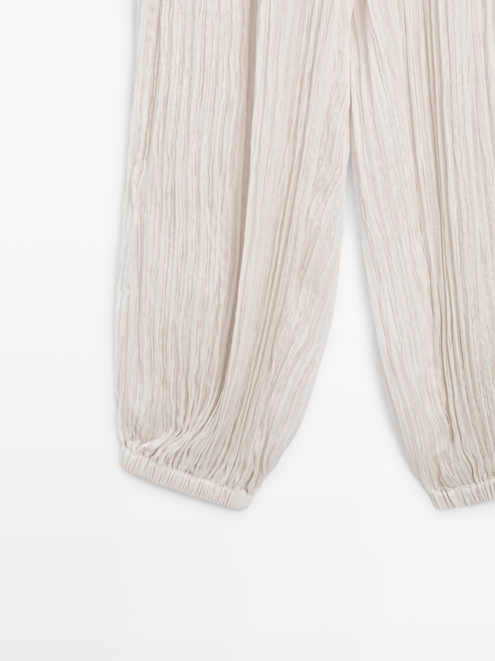 Massimo Dutti Брюки Саруэль с плиссировкой, кремовый