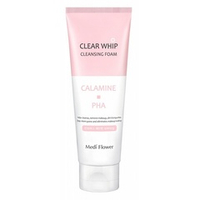 Пенка для умывания минеральная с каламином и PHA кислотами Medi Flower Calamine Clear Whip Cleansing Foam 120мл