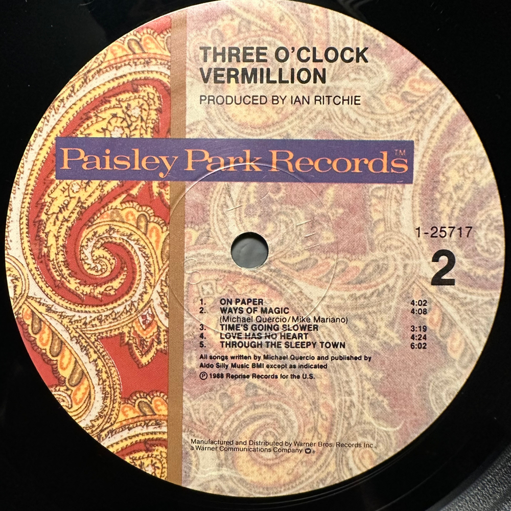 Three O'Clock - Vermillion (США 1988г.)