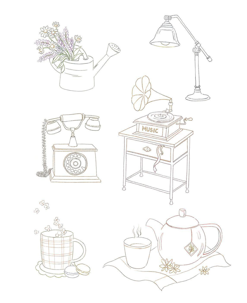 Nostalgic Season. Coloring Book