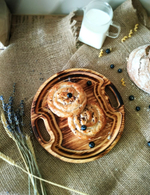 Поднос деревянный круглый сервировочный WS20