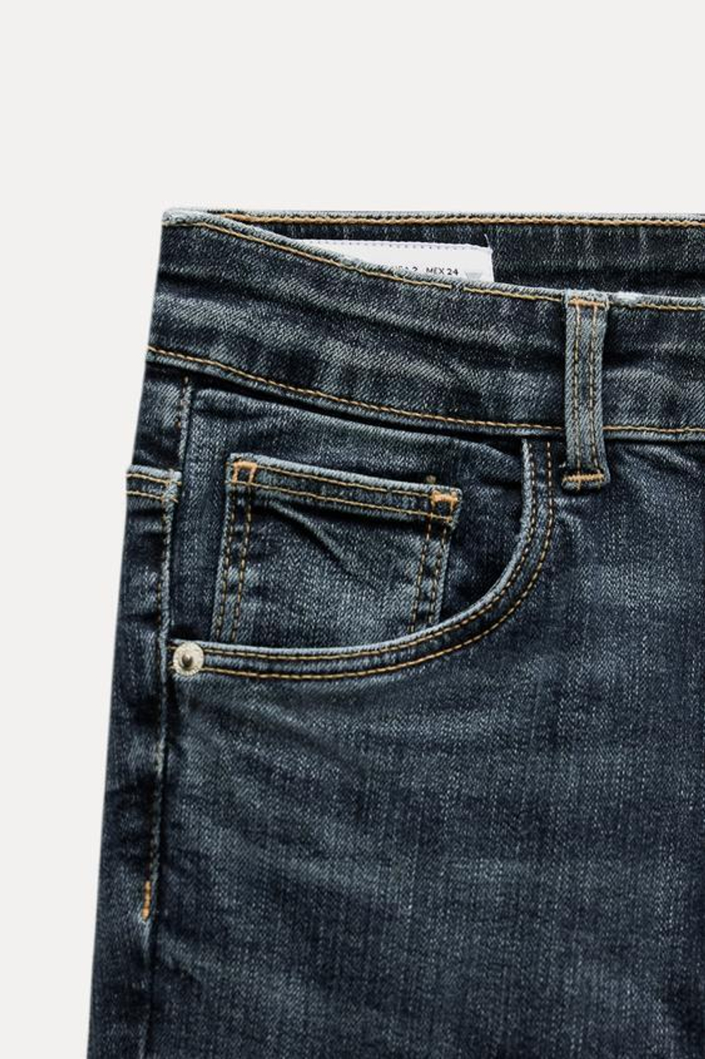 ZARA ДЖИНСЫ СВОБОДНОГО КРОЯ С ВЫСОКОЙ ПОСАДКОЙ, ТЕМНЫЙ ИНДИГО