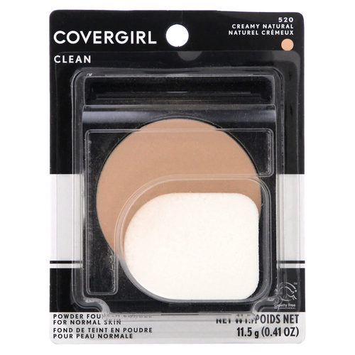 Covergirl, Clean, тональная пудра, оттенок 520 Creamy Natural, 11,5 г (0,41 унции)