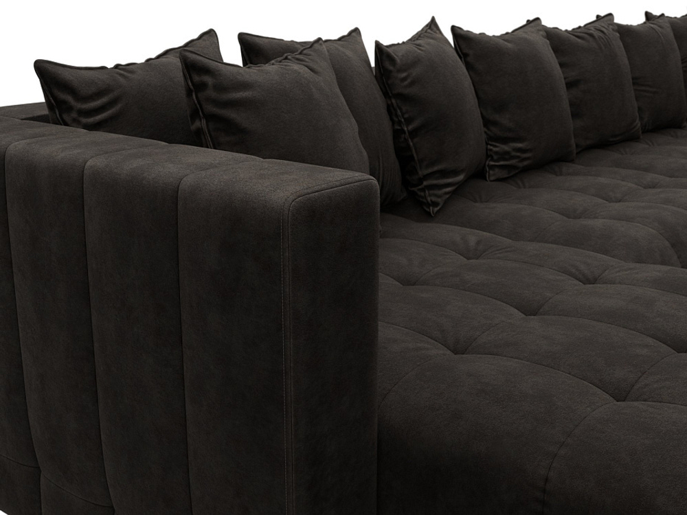 Диван П-образный Лига-052 НПБ Лонг, BRUT 17 ВЕЛЮР коричневый