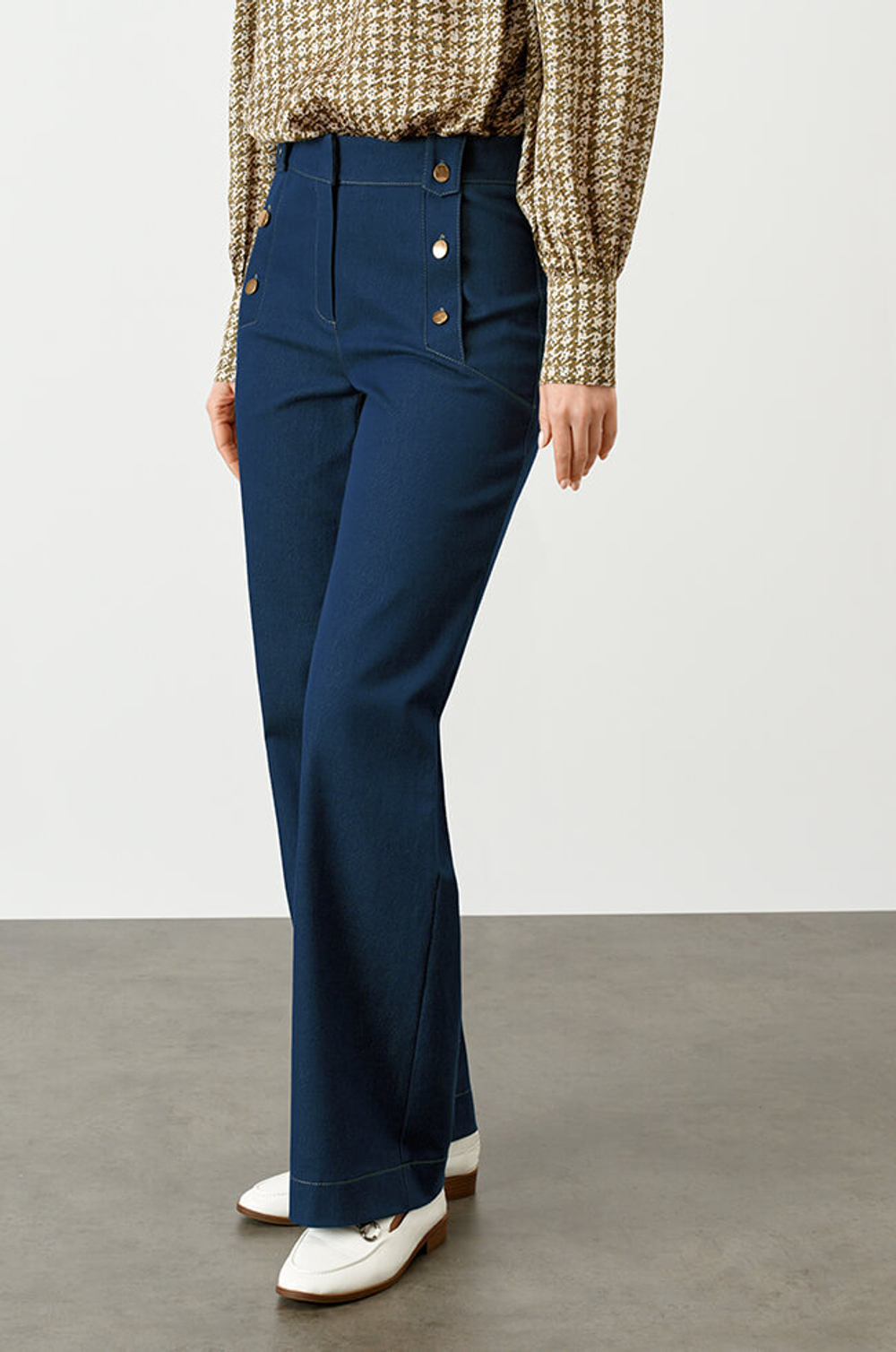 3935 Брюки женские  (синий джинс)