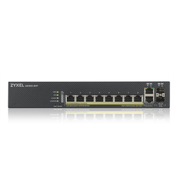 Smart L2 коммутатор PoE+ Zyxel NebulaFlex GS1920-8HPv2, 8xGE PoE+, 2xCombo (SFP/RJ-45), бесшумный (без вентилятора), бюджет PoE 130 Вт