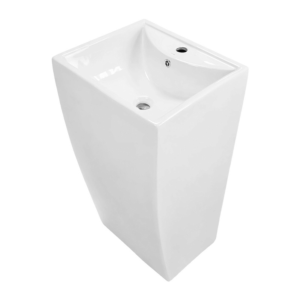 Раковина напольная Azario COMELLA 480х420х855 отдельностоящая, прямоугольная, белый глянцевый (AZ-314)