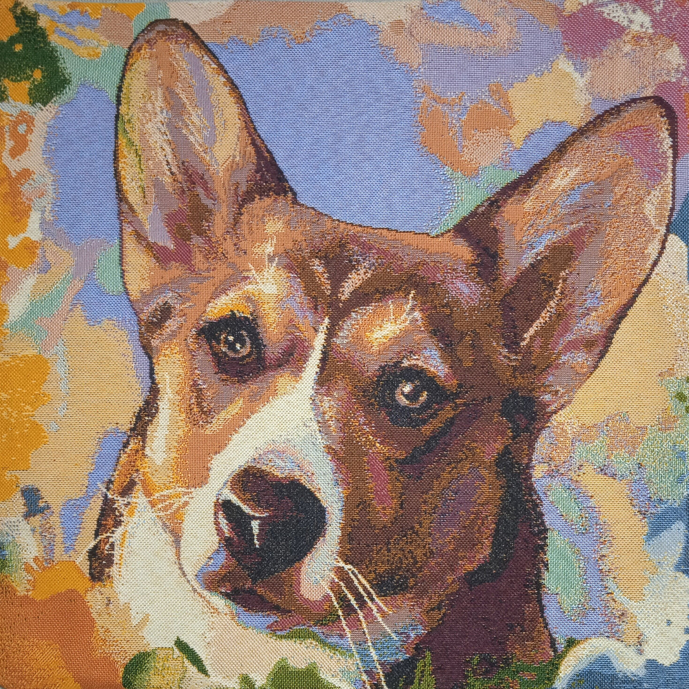 Декоративный гобеленовый чехол Стиль Гранж Корги 38*38