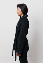 Шапан шерстяной женский OYU TOLQYN BLACK GREY