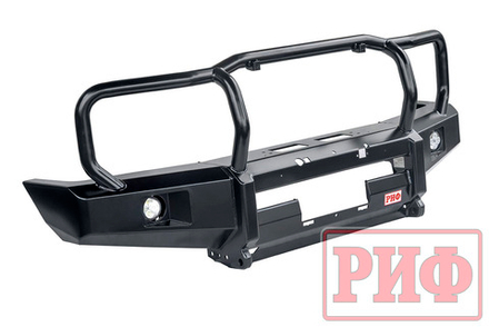 Бампер передний Toyota Land Cruiser 76/78/79 2007+ c доп. фарами и защитной дугой, под штатную лебедку РИФ