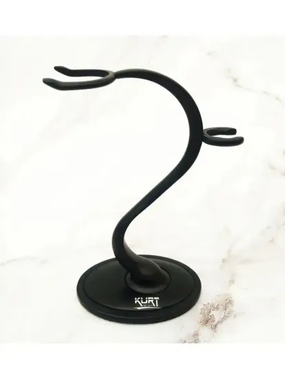 Подставка для помазка и станка "KURT" металлическая в виде кобры, 155 мм, К_90006BL