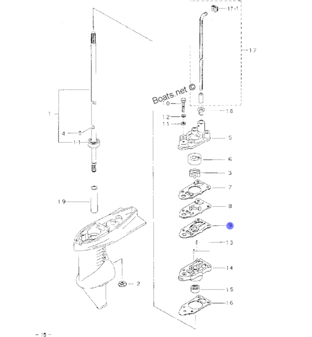 Прокладка помпы охлаждения для лодочных моторов Tohatsu 3F0-65029-0