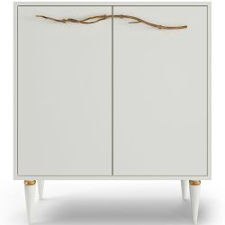 Комод Арт Колор matte Классик Голд с 2 полками Белый опал матовый