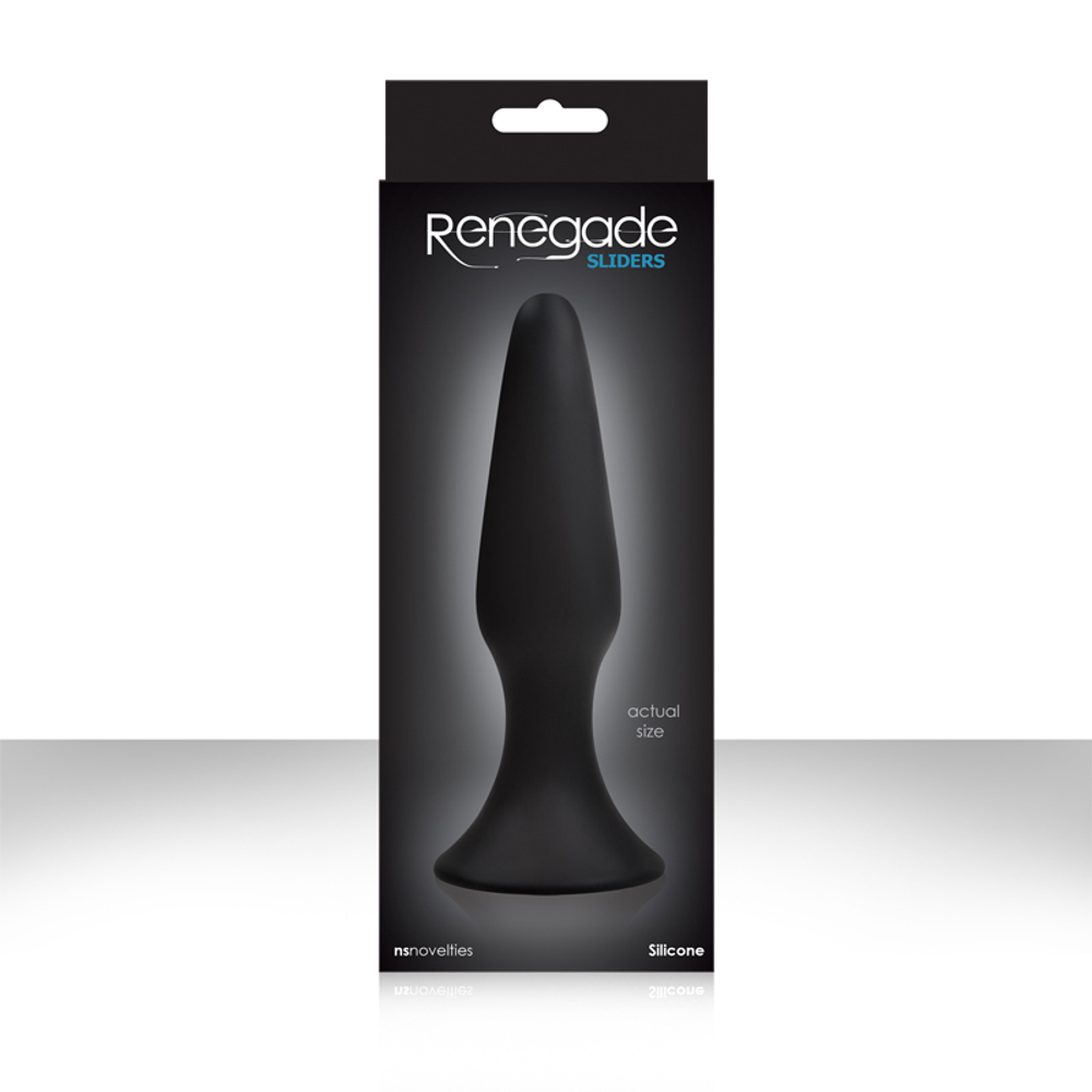 Большая черная анальная пробка Renegade Sliders Large - 15,2 см.