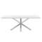 Лакированный стол Arya белый на хромированных ножках 200x100