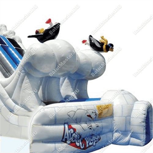 Большой надувной батут-горка "Мишка на севере"