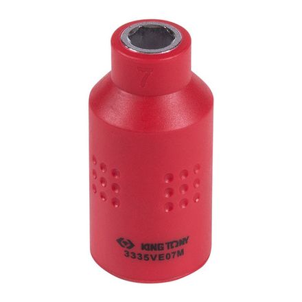 Цена на KING TONY (3335VE07M) Головка торцевая диэлектрическая шестигранная 3/8", 7 мм