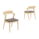 Стул кресло OSTIN 3, светлое дерево + темный шоколад 232