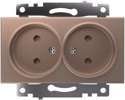 Розетка двойная без заземления и со шторкой, без рамки Stekker Катрин 39597