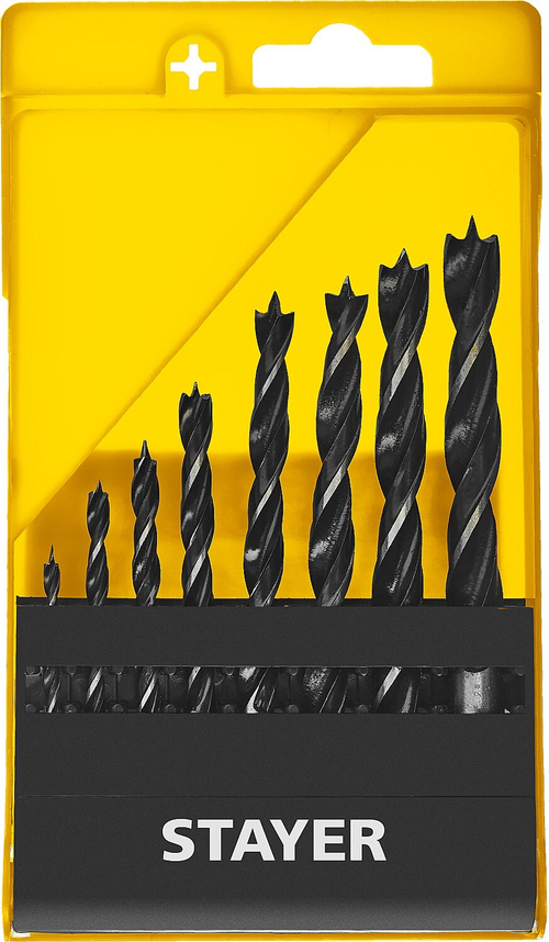 STAYER ″M-type″ 8 шт., 3-4-5-6-7-8-9-10, набор спиральных сверл по дереву