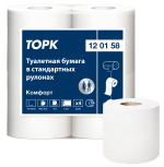 Туалетная бумага Торк Комфорт, Т4, 2-слойная, белая, 23 метра, 4 рулона в упаковке
