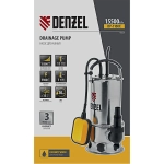 Дренажный насос DP1100X, 1100 Вт, подъем 11 м, 15500 л/ч// DENZEL 97224