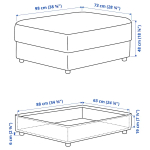 Пуф - VIMLE  IKEA/  ВИМЛЕ ИКЕА,  98х73 см,  черный