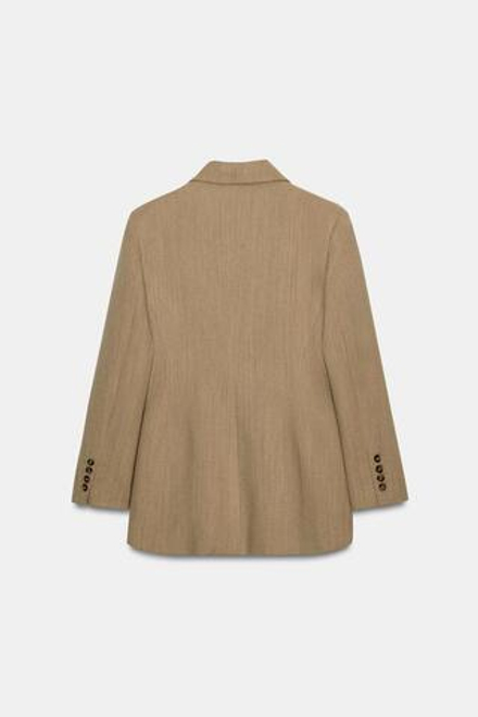 ZARA ПРИТАЛЕННЫЙ БЛЕЙЗЕР ИЗ СМЕСОВОЙ ШЕРСТИ — ZW COLLECTION, БЕЖЕВЫЙ