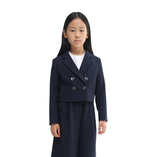 Укороченный двубортный жакет Dark blue