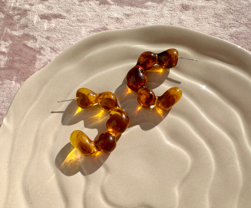 Серьги "Amber", 41мм