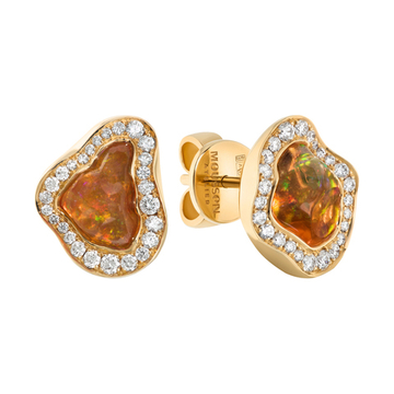 Серьги с Мексиканскими Опалами и Бриллиантами, E0029-49/1